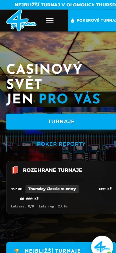 Go4Games zobrazenie na telefóne
