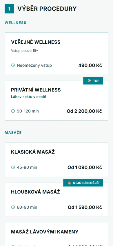Scene Wellness zobrazenie na telefóne